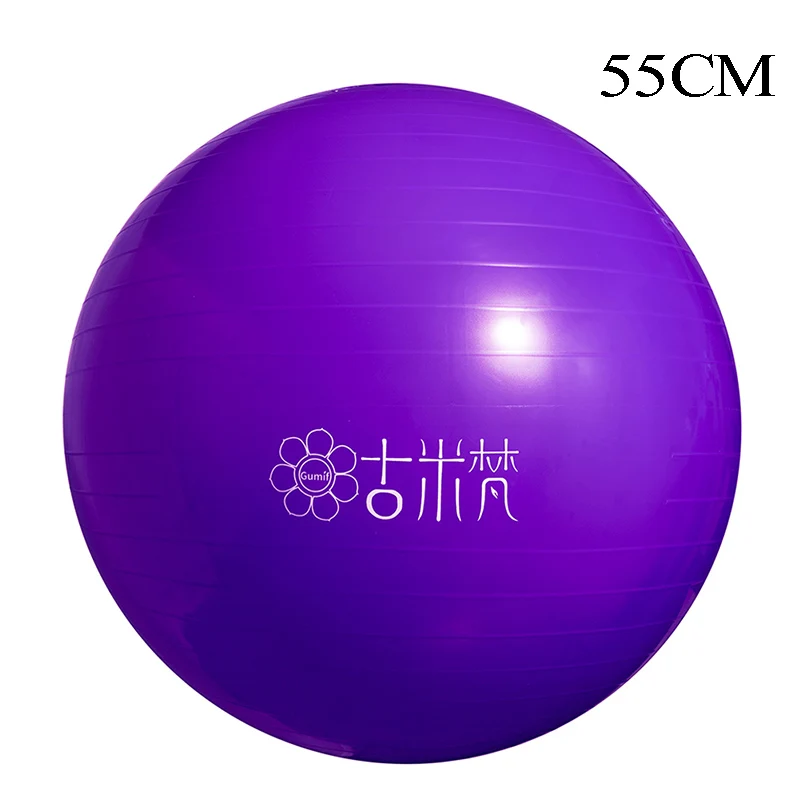 Purple 55CM Мячи для йоги GUMIF, спортивные мячи для пилатеса, фитнес-мячи, гимнастический баланс, тренировочный мяч, массажный мяч, 55 см, 65 см, насос - Цвет: Purple 55CM