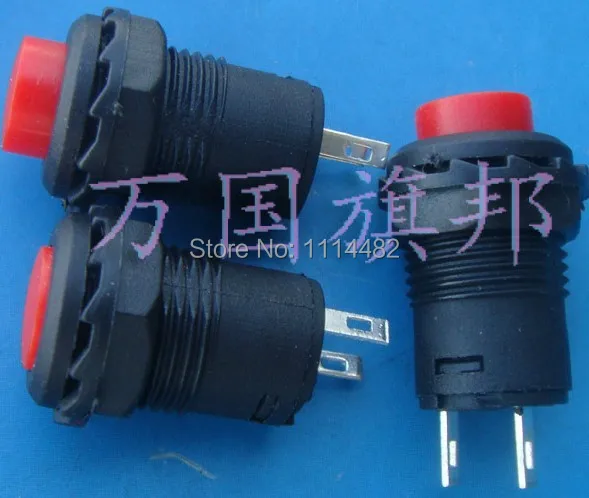 50ps Красный кнопочный переключатель дверной Звонок самоблокирующийся установка