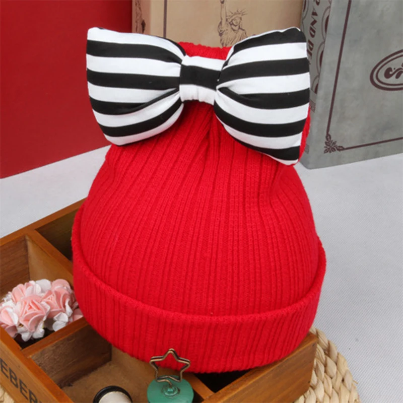 CN-RUBR Мода Лук Детские шапка вязаная крючком Детская Кепки шапочка осень-зима