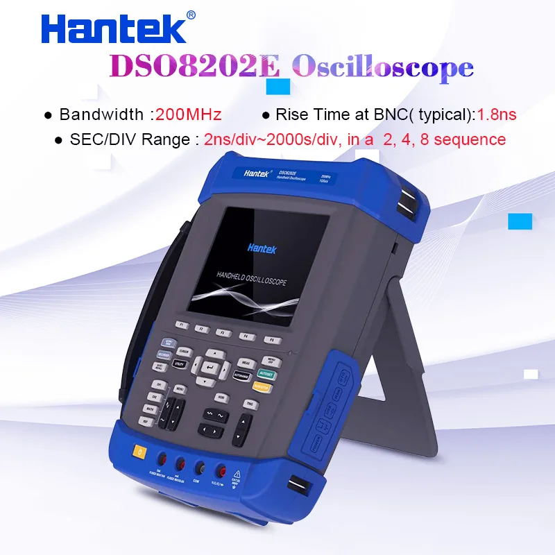 Hantek Dso8202e 6 1 200 100mhz のオシロスコープ帯域幅で 1gs S のサンプル レート 5 6 インチ Tft カラー液晶ディスプレイ 2ch ハンドヘルドオシロスコープ Leather Bag