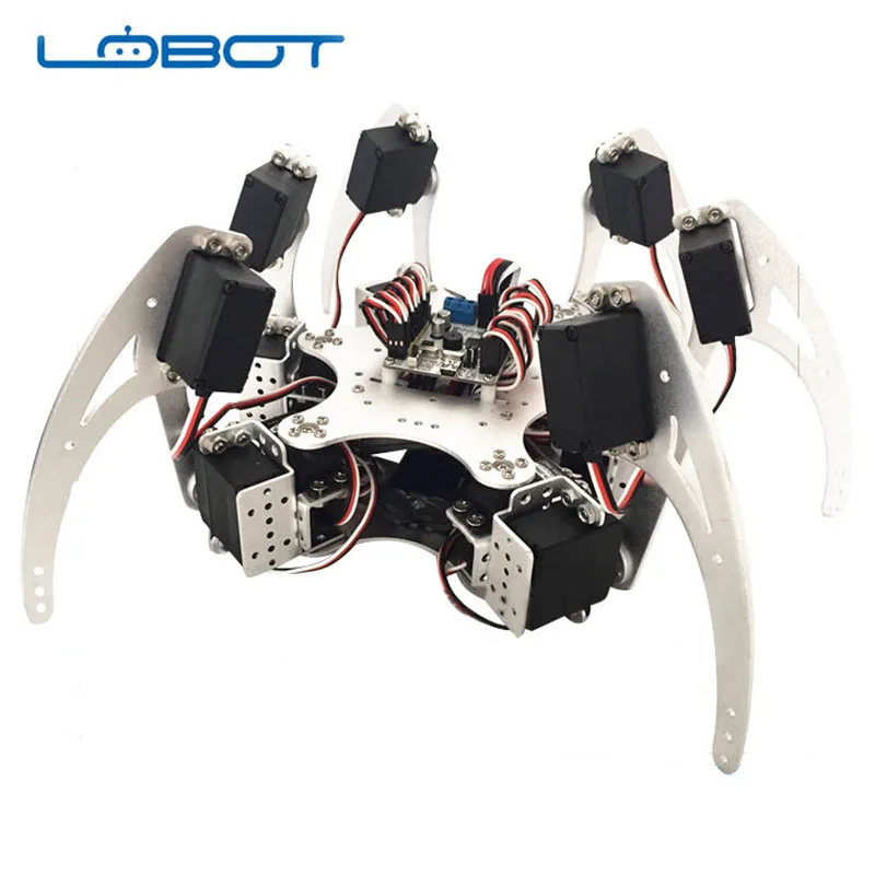 LOBOT 18 DOF Hexapod Паук алюминиевый робот рамка с шариковым подшипником полностью