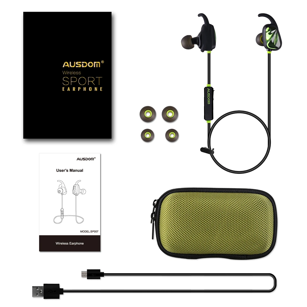 AUSDOM SP007 Беспроводной Bluetooth наушники Высокое качество спорт микрофон гарнитура |
