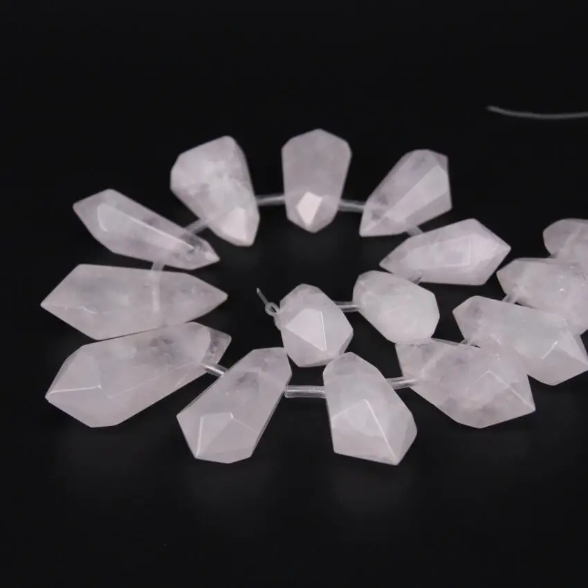 Большие бусины из натурального белого кварца с отверстием сверху 15 5 Дюймов