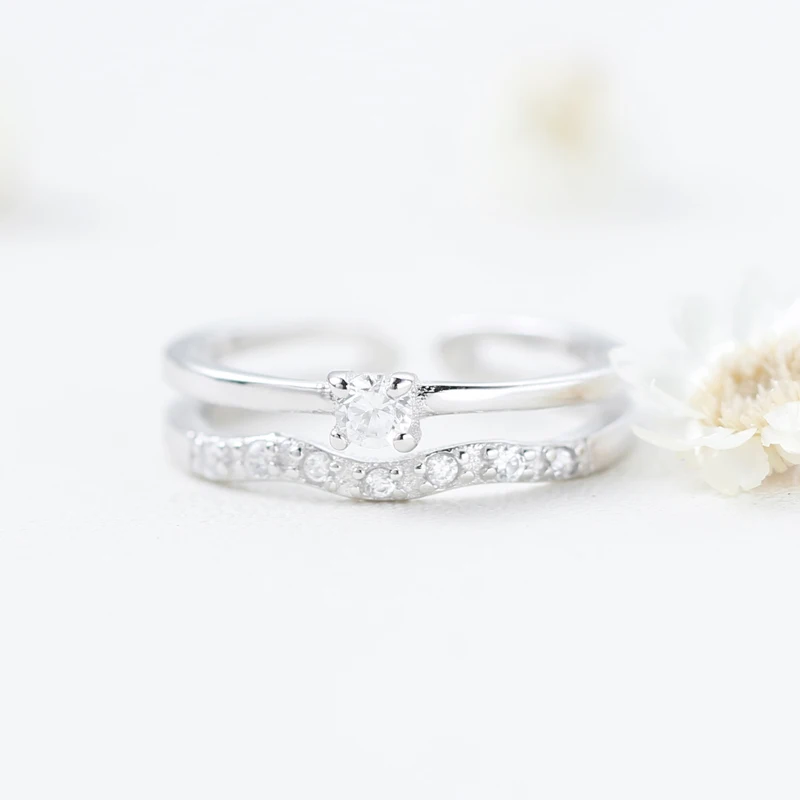 silver 925 rings for women finger zircon ring open set anillos mujer bague fine jewelry joyas de plata ringen luxury | Украшения и