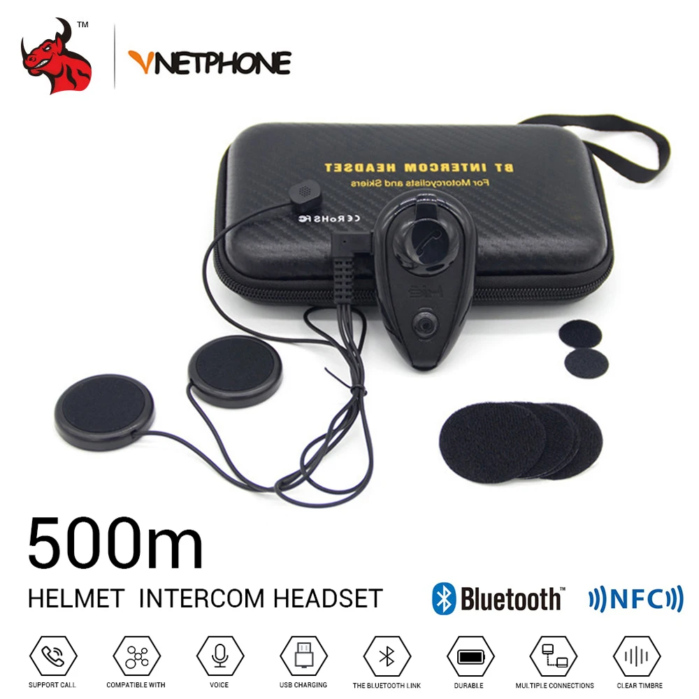 VNETPHONE мотоциклетный домофон гарнитура для шлема Bluetooth беспроводная связь