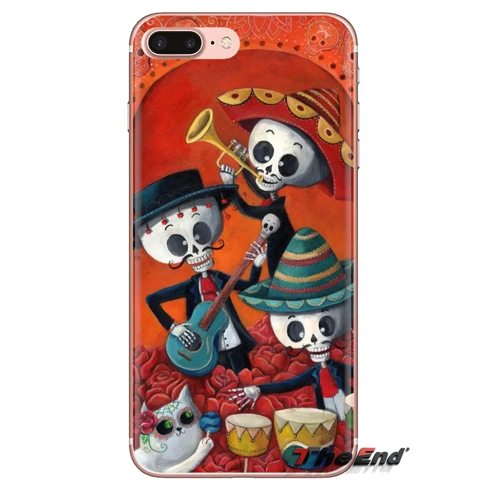 For Huawei Nova 2 3 2i 3i Y6 Y7 Y9 Prime Pro GR3 GR5 2017 2018 2019 Y5II Y6II TPU Transparent Cases Mexican Skeleton Sugar Skull |