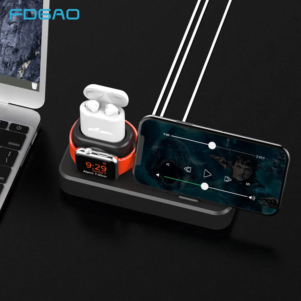 Зарядная док станция FDGAO держатель для Apple Watch iwatch 5 4 3 2 1 iPhone 11 XS Max XR X 8 7 6S 6 Airpods в