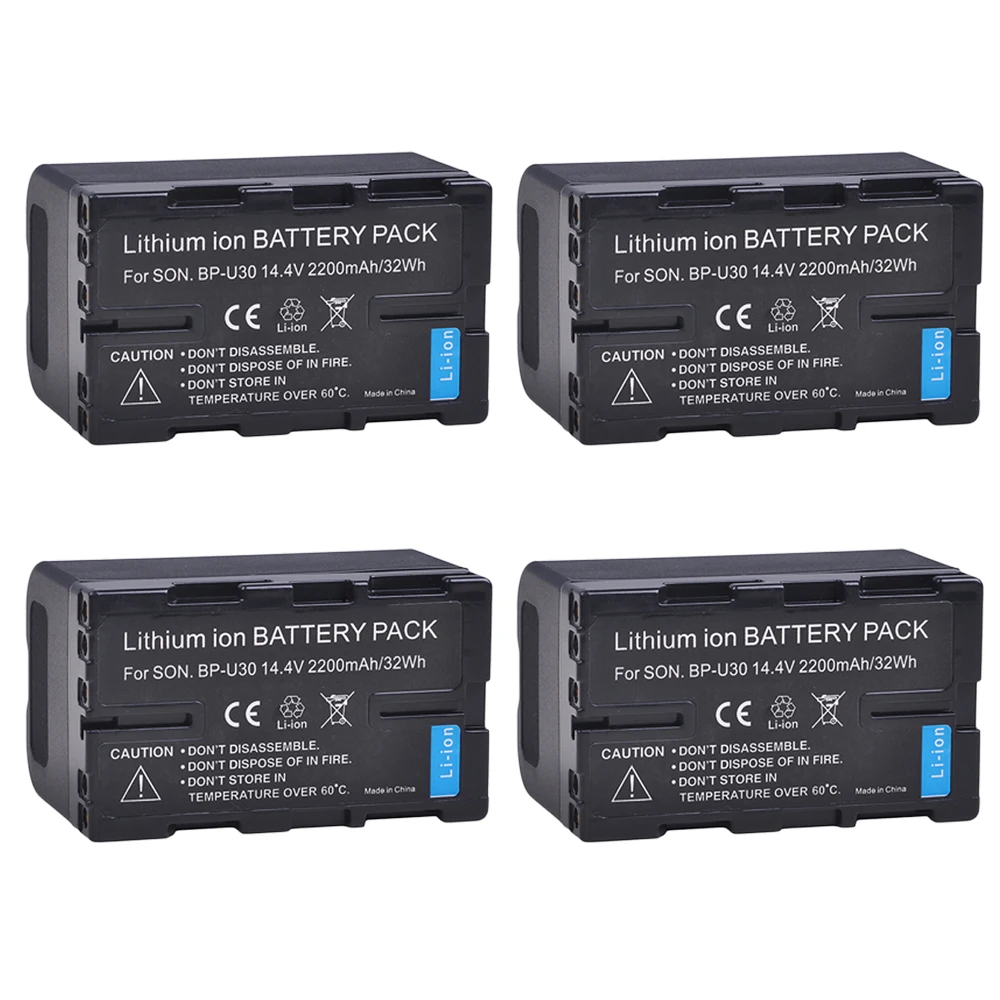 Аккумулятор 2200 мА · ч 4 шт. BP-U30 BP U30 BPU30 для SONY BP-U60 BP-U90 PMW-100 PMW-150 PMW-160 PMW-200 PMW-EX1 PMW-EX3