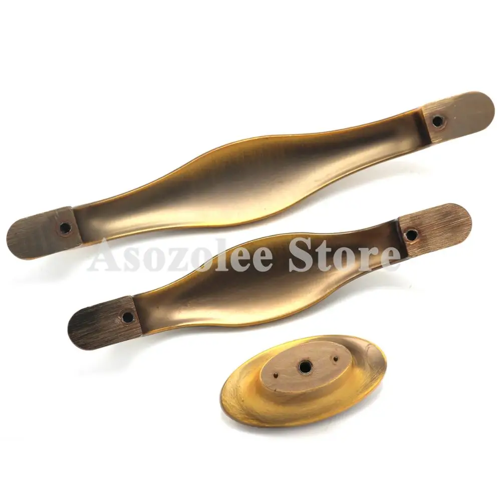 2PCS Vintage Flower Retro Bronze Single/Double Hole Cabinet Knobs Drawer Wardrobe Pulls Cupboard Closet Door Handle | Обустройство