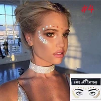 1pack face flash tattoo festival party body glitter face art tattoo sticker eye decals eye shadow freckles concealer dot pattern
