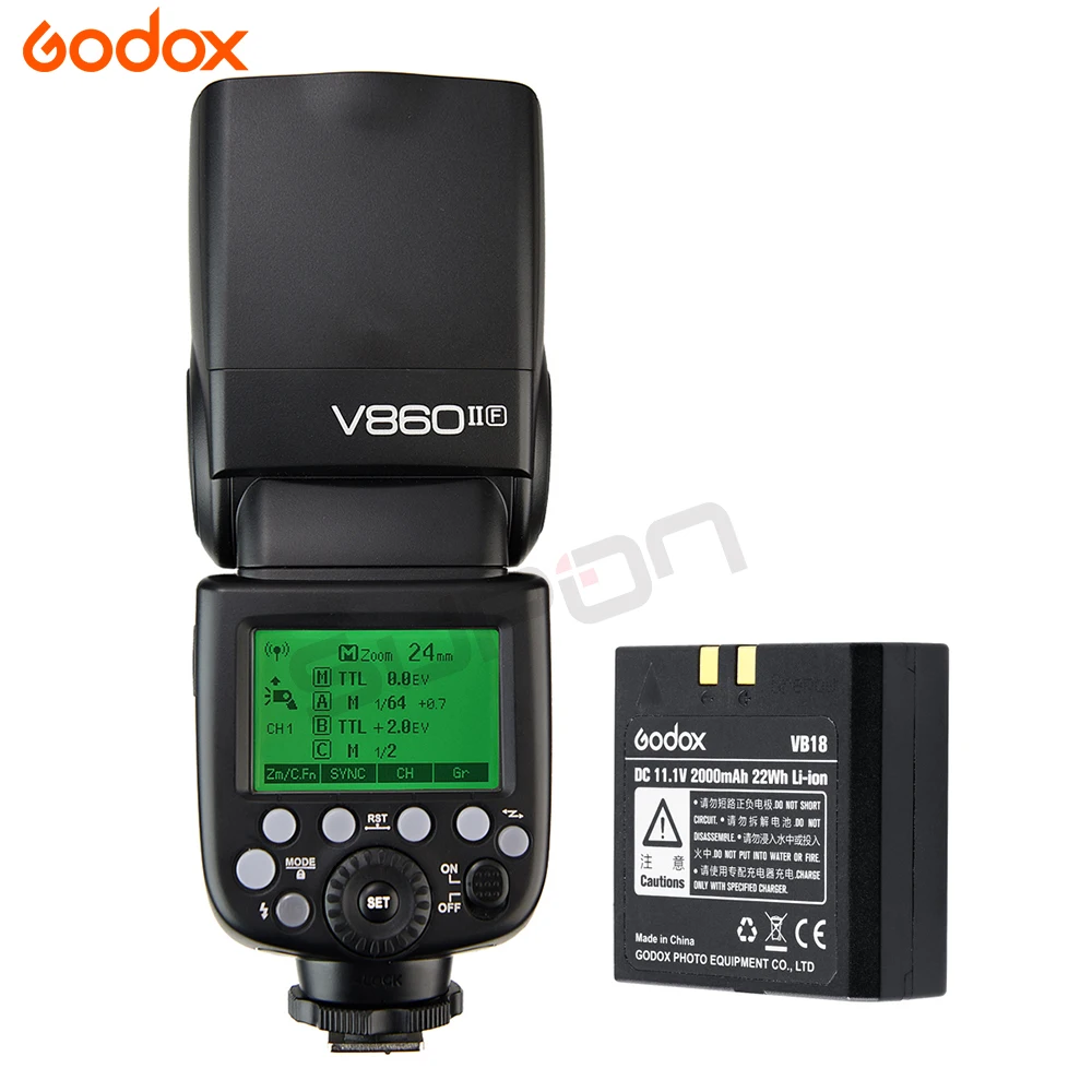 Godox V860II F литий ионный аккумулятор Speedlite TTL вспышки GN60 HSS 1/8000s + Xpro триггер