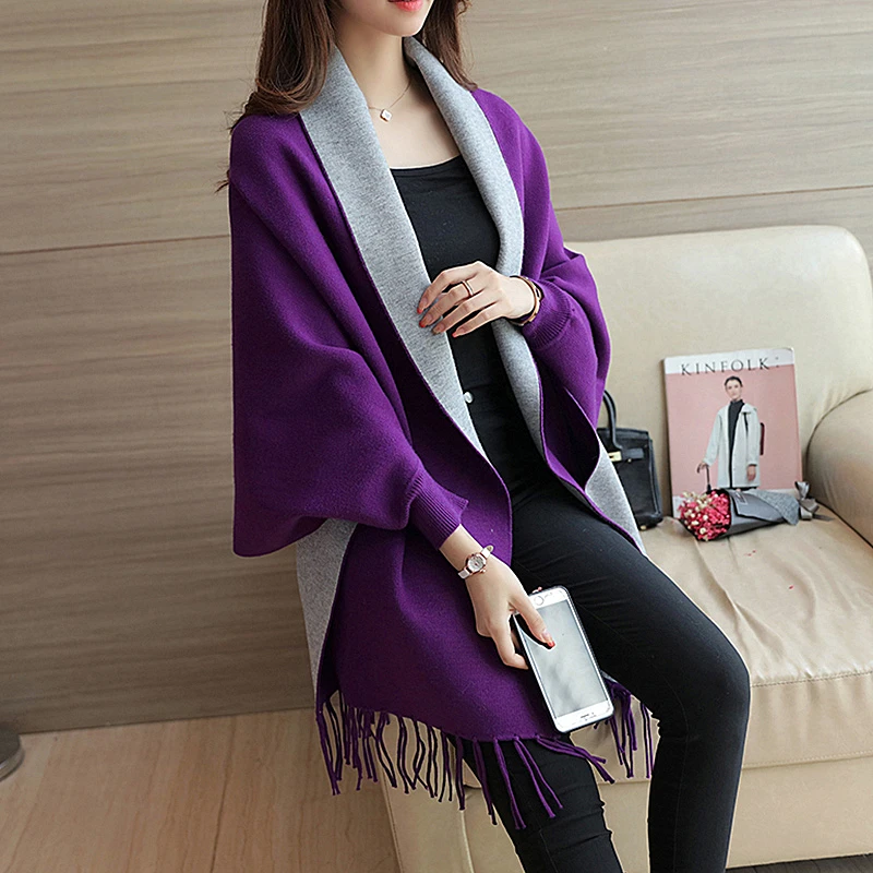 

Knitted Jacket Women Shawl Loose Top 2019 New Fashion Women's Long Sleeve Loose Slim Warm thickening Shirt Knit Jacket