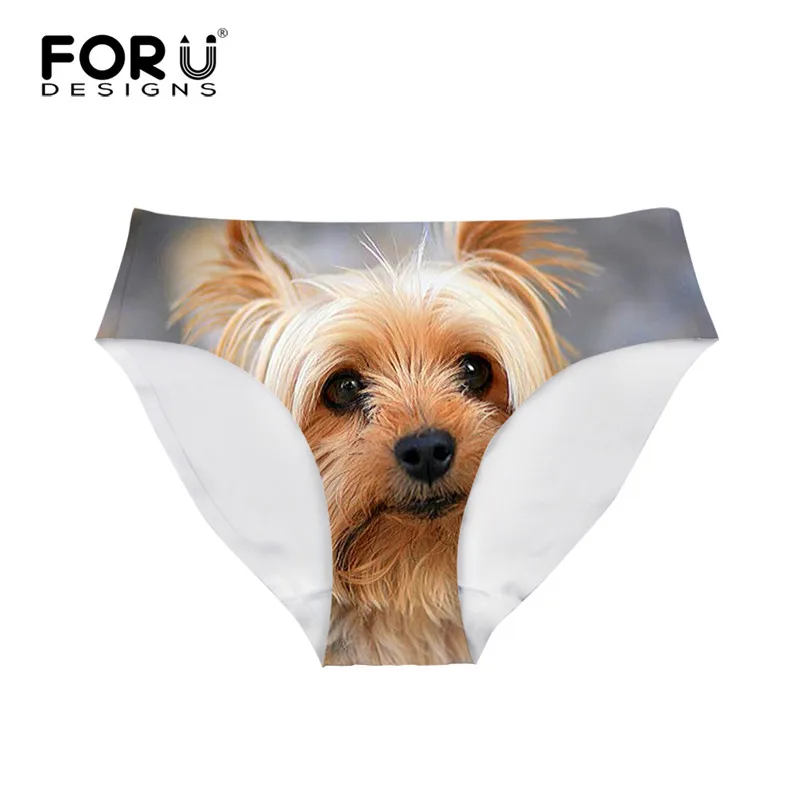 Бренд FORUDESIGNS дизайнерское женское Бесшовное нижнее белье Kawaii yerkшир Terrier узорные
