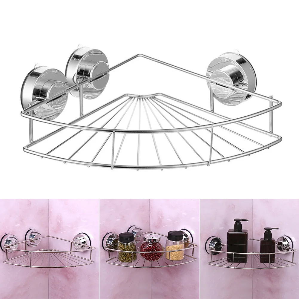 Держатель в туалет органайзер для душа дыропробивная всасывающая стойка