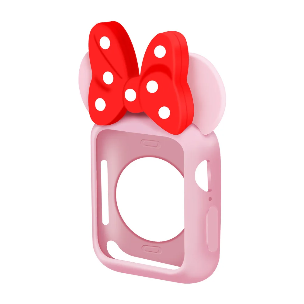 Silicone Cover Case For Apple 5 4 3 2 1 Series 5 4 3 2 Watch Band 42 38mm for iWatch  Women Men Soft TPU Frame Protective Shell