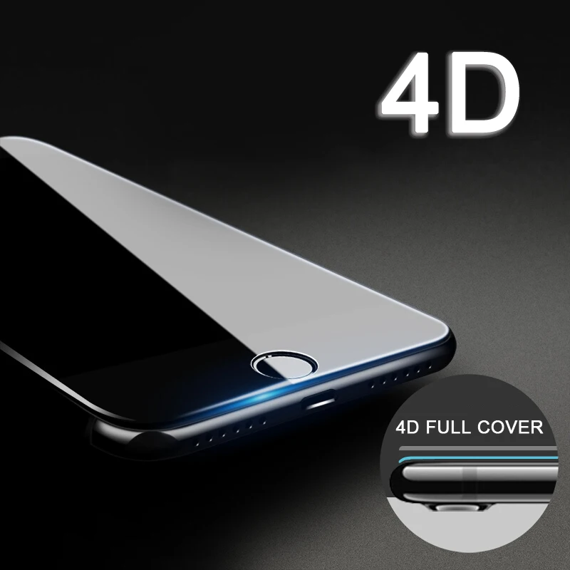 4D стекло для iPhone X XR XS MAX защита экрана круглый закругленный край закаленное