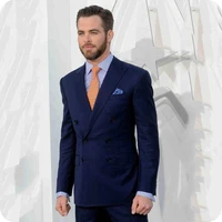custom made navy blue men suits for wedding costume homme groom tuxedo man blazer slim fit terno masculino 2piece coat pants