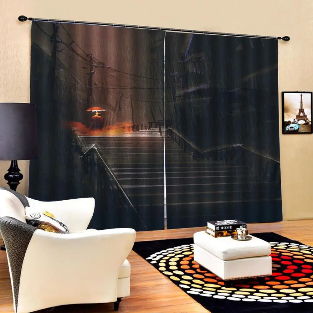 Занавески Cortinas удлиненные занавески для офиса спальни 3D на окна роскошные