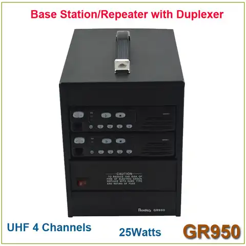 Совершенно новая Базовая радиостанция GR950 для двухсторонней рации/ретранслятор UHF 403-470 МГц 25 Вт 4 канала с дуплексором (для motorola)