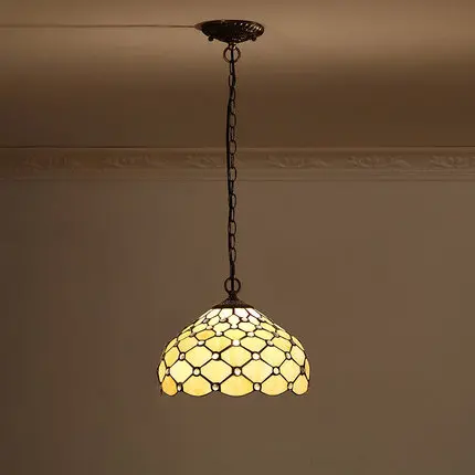 FUMAT витражный стеклянный подвесной светильник Европейский желтый абажур лампа