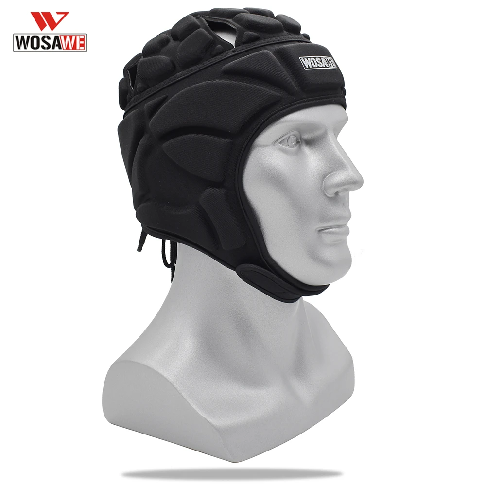 

WOSAWE Football Soccer Goalkeeper Rugby Cap Head Guard Goalie Hat Helmet Adjustable Head Protector Cycling Sking Skateboard