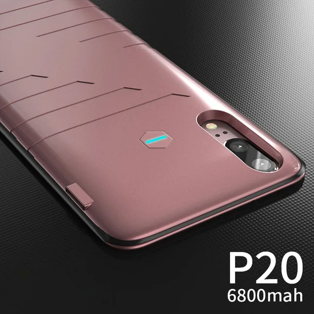 6800mAh Rose P20 Внешнее зарядное устройство чехол s для huawei P20 Pro резервный внешний аккумулятор чехол 6000 мАч портативный внешний аккумулятор зарядка аккумулятора задняя крышка - Цвет: 6800mAh Rose P20