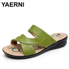 YANERNI женские шлепанцы из натуральной кожи, шлепанцы для улицы, женские сандалии, летняя обувь, большие размеры