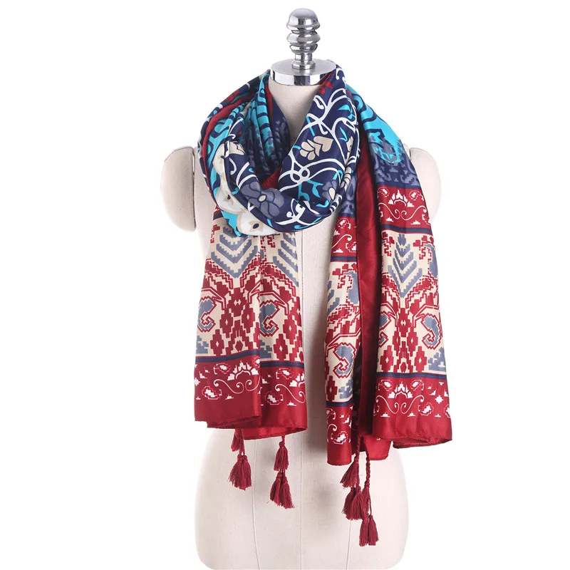 2017 Осень и зима новый корейский хлопковый шарф классический кисточкой дикая