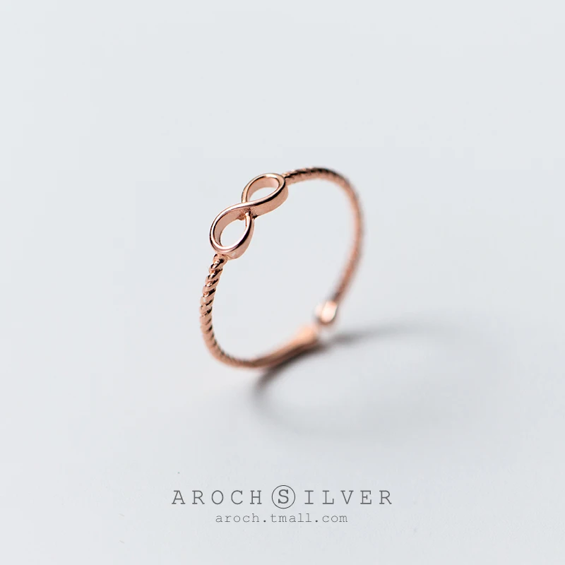 AROCH S925 Серебряное Кольцо женское Hanfeng сладкое бесконечное 8 слов кольцо