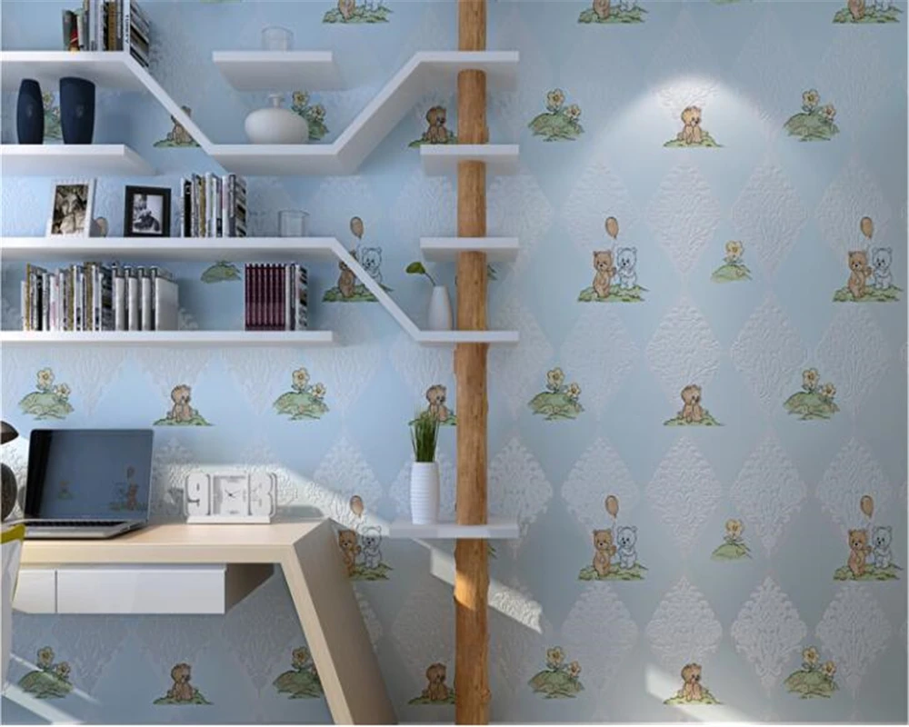 Обои beibehang 3d для украшения детской комнаты с изображением медведя|3d wallpaper|bedroom