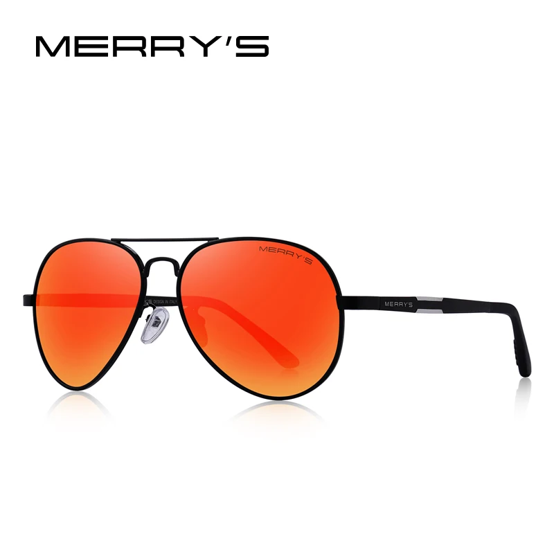 C08 Red MERRYS дизайнерские мужские классические HD поляризованные солнцезащитные очки пилота для вождения авиационные алюминиевые мужские очки с защитой UV400 S8285 - Цвет линз: C08 Red