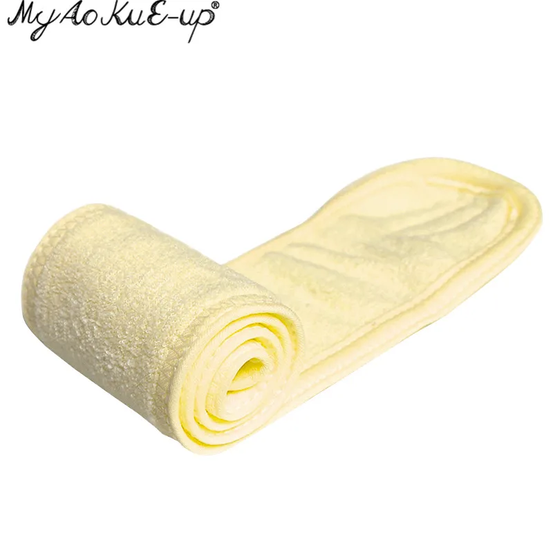 Yellow Повязка на голову для лица, повязка на голову из махровой ткани, повязка на голову, растягивающееся полотенце с волшебной лентой, повязка на голову, инструменты для ресниц - Цвет: Yellow
