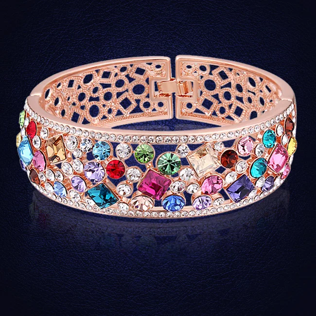 Новинка женский браслет яркие кристаллы Swarovski индийский свадебные украшения|bangle