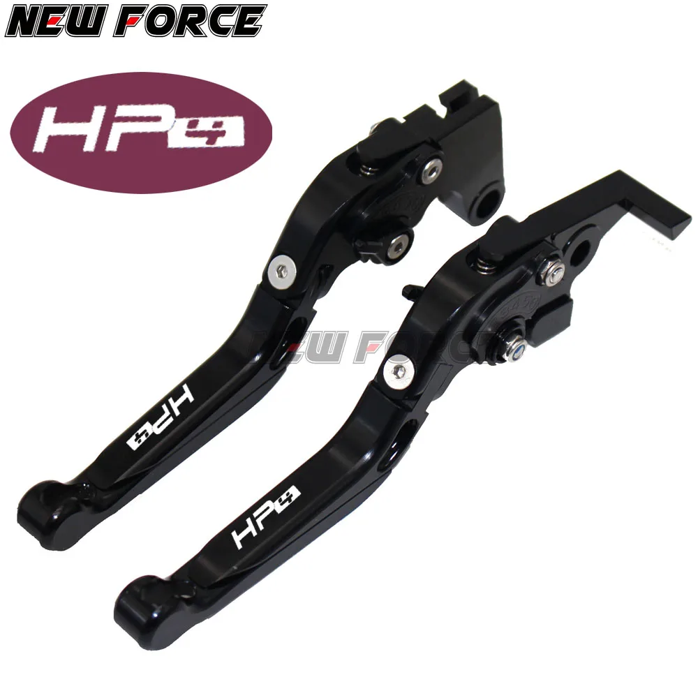 Синие + титановые Складные Выдвижные рычаги тормозной муфты CNC Logo(HP4) для BMW HP4 2010 2011