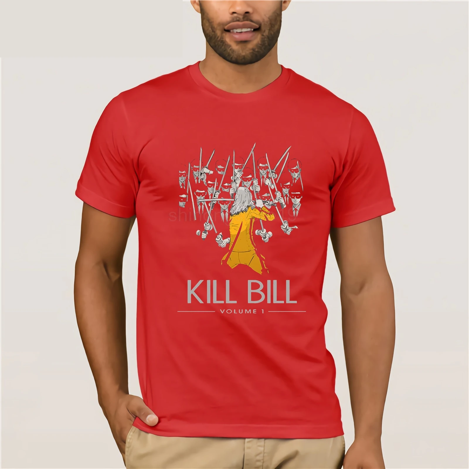 Kill Bill Vol 1 от Квентин Тарантино ума Турман как Черная Мамба фильм футболка мужская