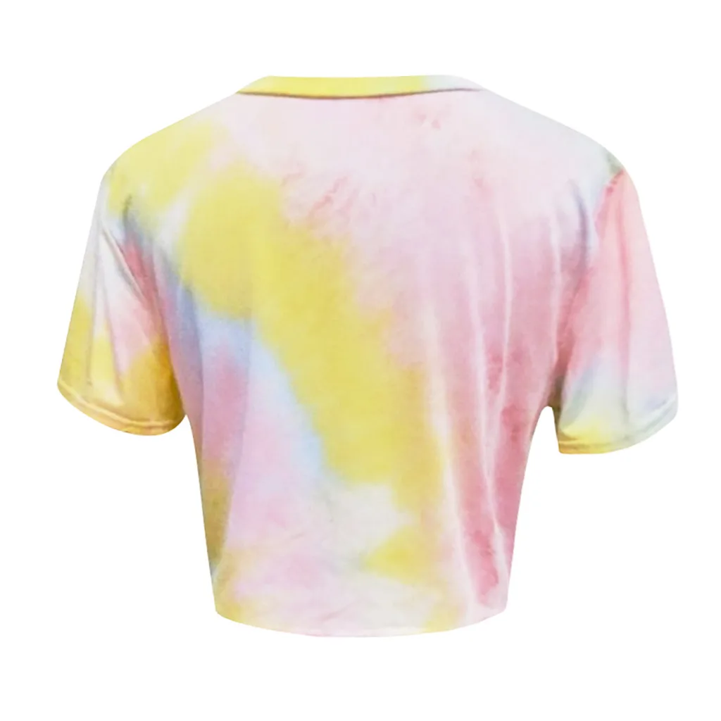 Повседневные футболки для девочек с принтом в виде галстука красителя детские