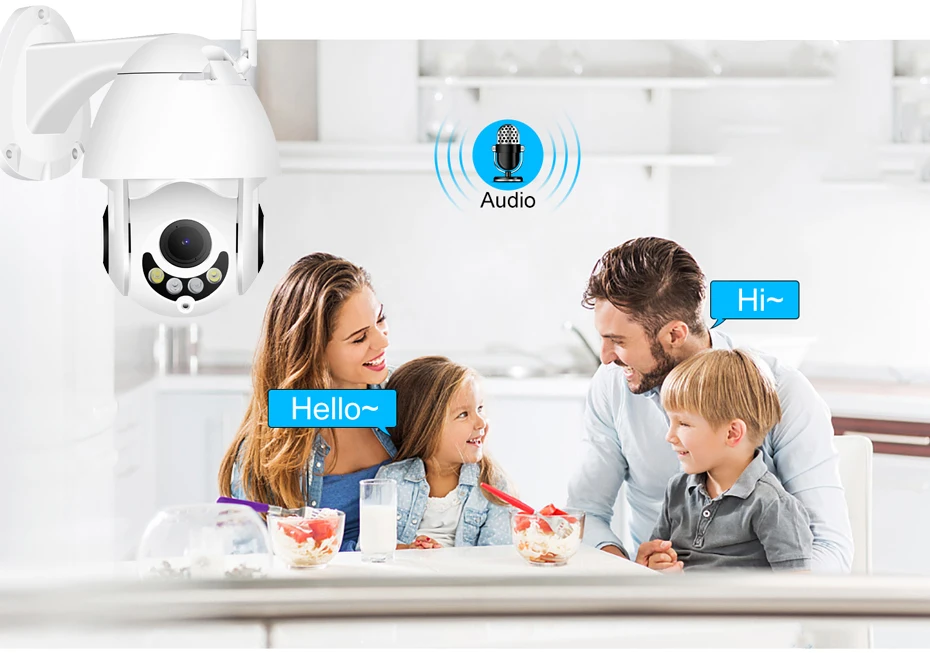 H.265 5MP 4X Zoom ONVIF Беспроводной PTZ Открытый P2P Купол 3MP 2MP IP камера WiFi 1080P Обнаружение движения двойной светильник PTZ камера безопасности