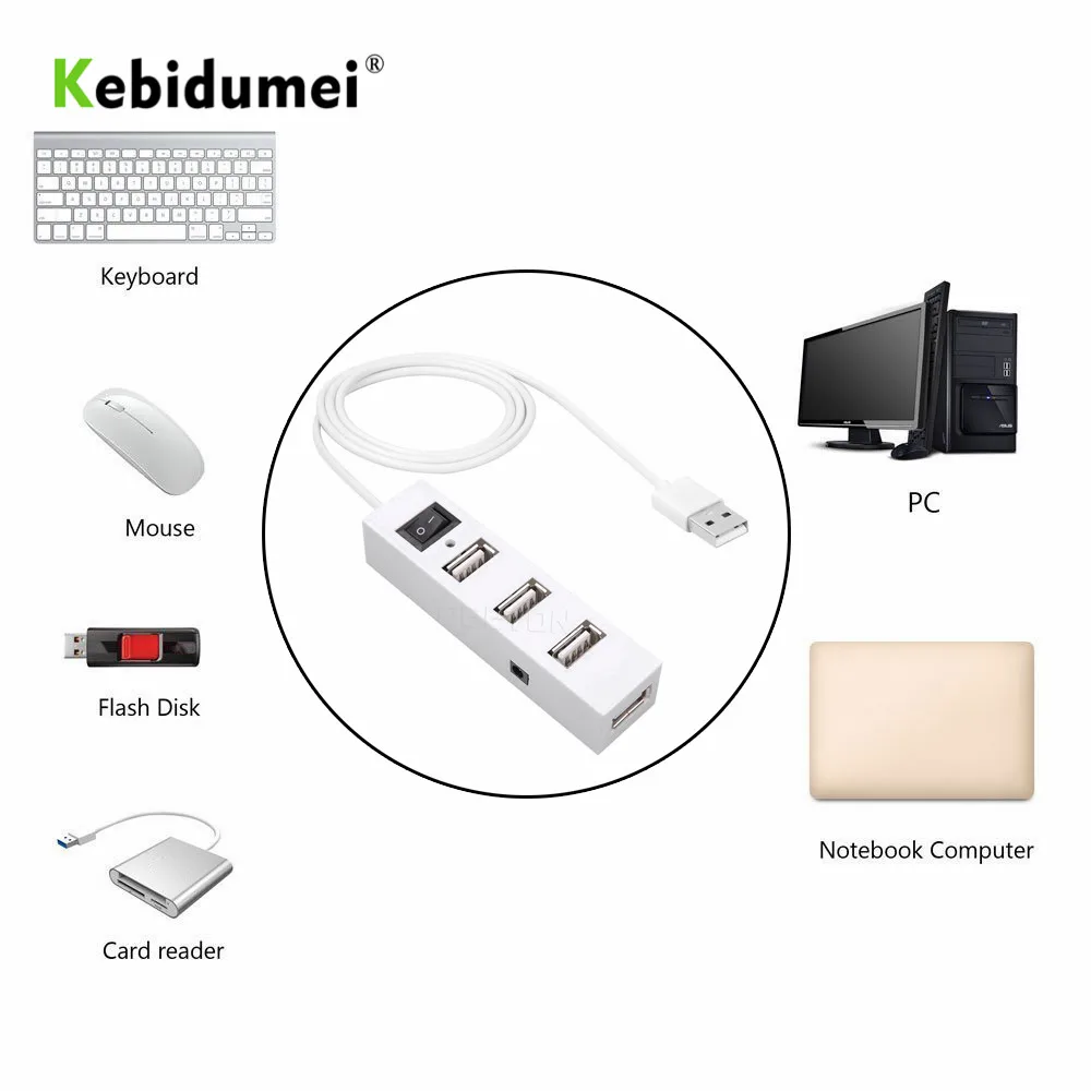 Kebidumei горячая Распродажа Модный Новый мини USB 2 0 высокоскоростной 3 портовый