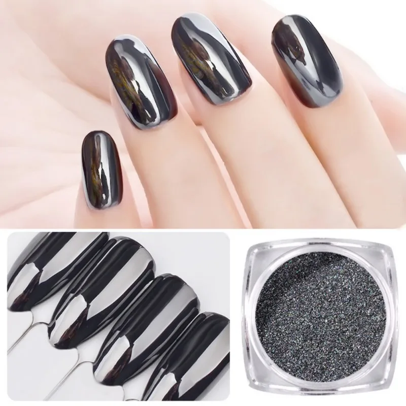 2018 черный блеск ремесел сухое Flake Nail Книги по искусству ногтей Dip порошок для