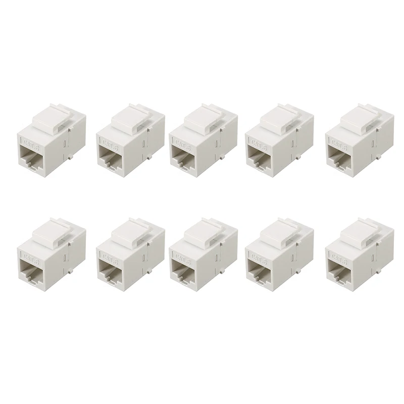 10 упаковок белая Встроенная муфта Keystone RJ45|Сетевые инструменты| |