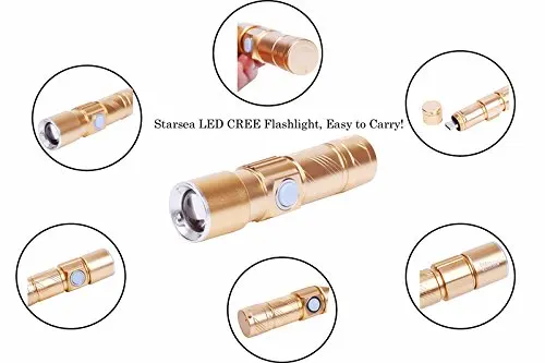 

Handy Powerful LED Flashlight Rechargeable Torch USB Flash Light Bike Pocket LED Zoomable Lamp For Hunting Black
