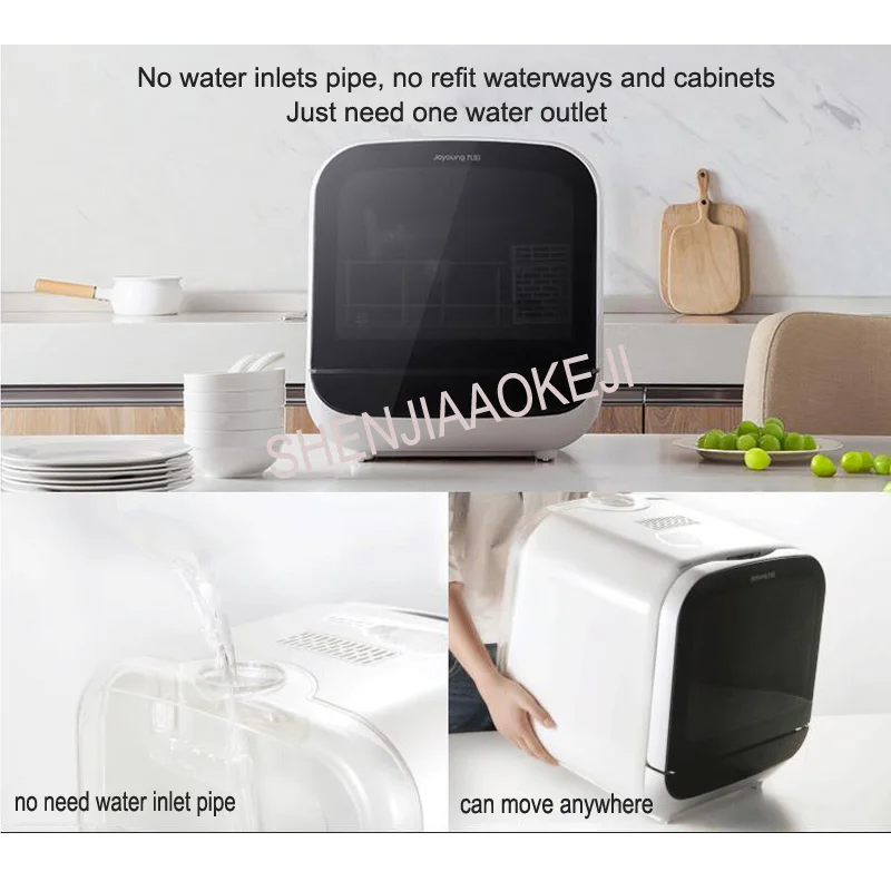 

X6 freely place dishwasher 5L Household automatic small desktop intelligent dishwasher 220V Dry sterilization dishwasher machine