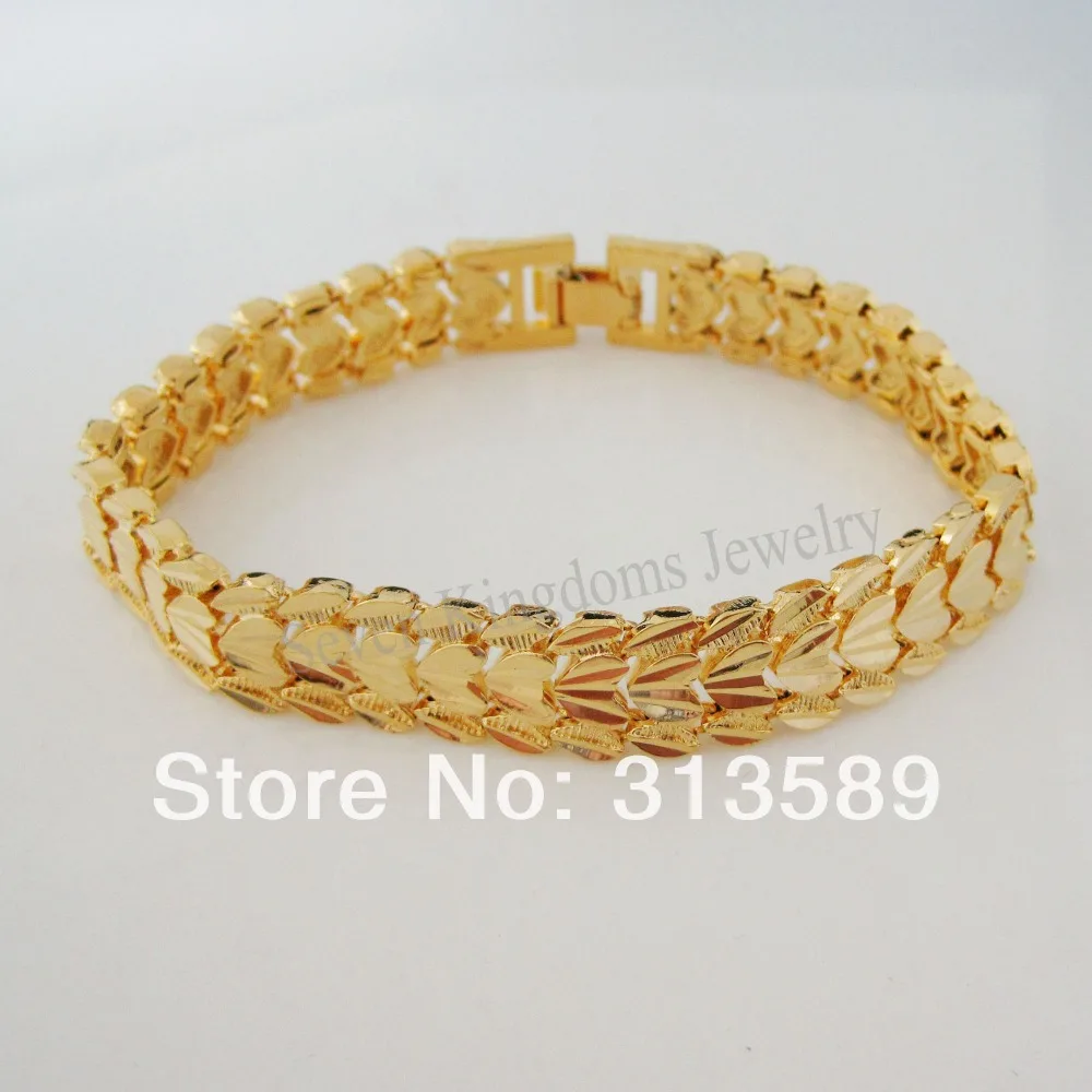 Браслет из латуни с резным узором в виде сердца 10 мм 7 дюйма 24 к|link bracelet|bracelet giftbracelet