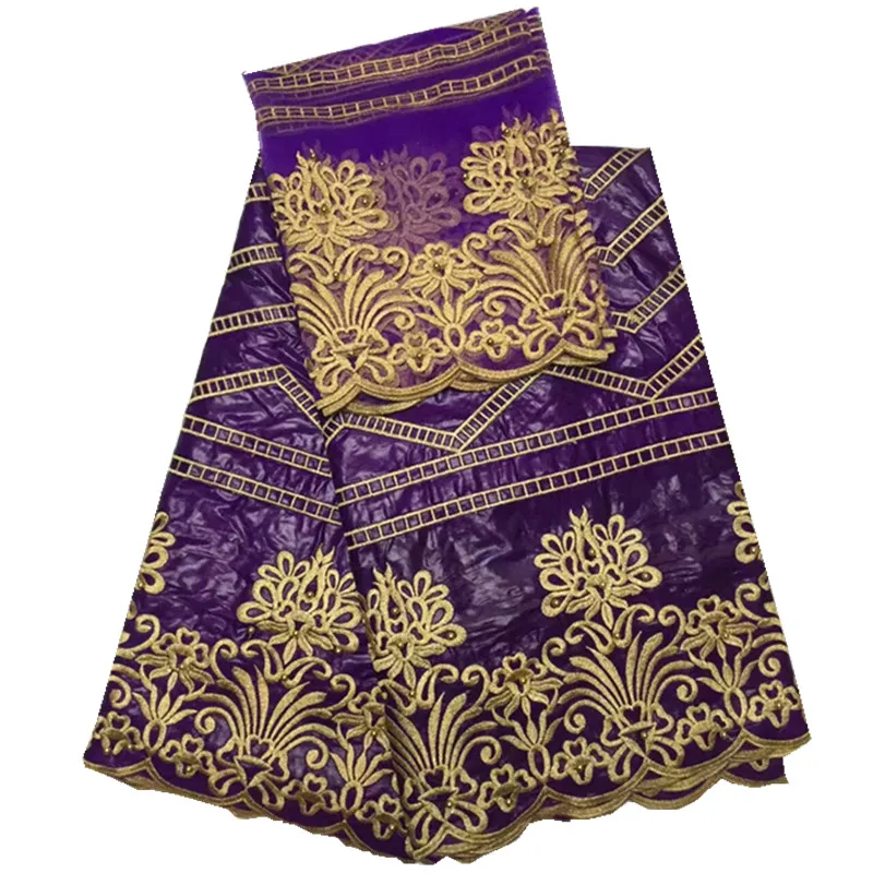 African lace fabric Embroidered Tulle Lace For Nigerian Bazin Riche Fabric Sewing Dress in white WKS50-45 | Дом и сад