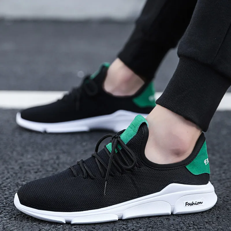 

Mesh Men Casual Shoes Men Sneakers Breathable Black Men Trainers Footwear Loafers Fashion Lace up Walking Shoes chaussure homme