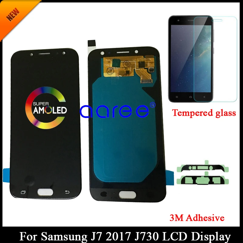 Протестированный AMOLED для samsung J7 Pro J730 ЖК-дисплей для samsung J7 J730F ЖК-экран сенсорный дигитайзер сборка+ клей