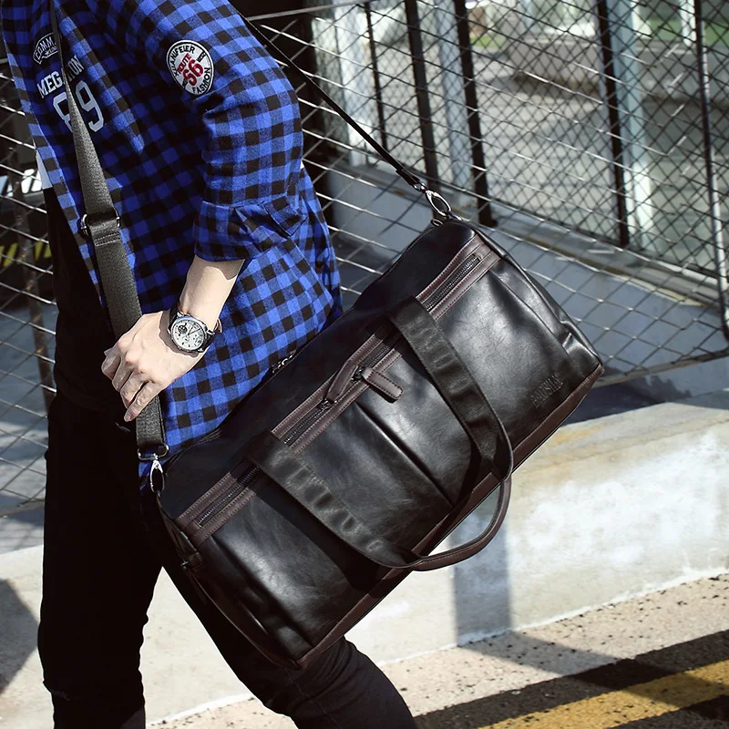 Роскошные кожаные деловые дорожные сумки для мужчин винтажные сумки-ведро