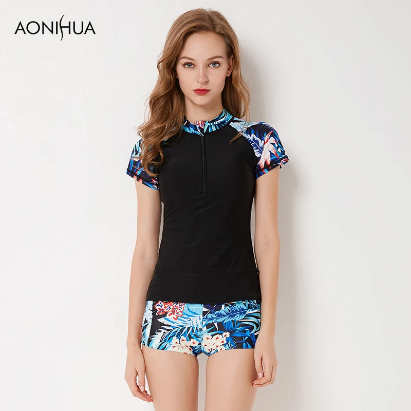 Женские костюмы для серфинга AONIHUA купальный костюм большого размера с цветочным