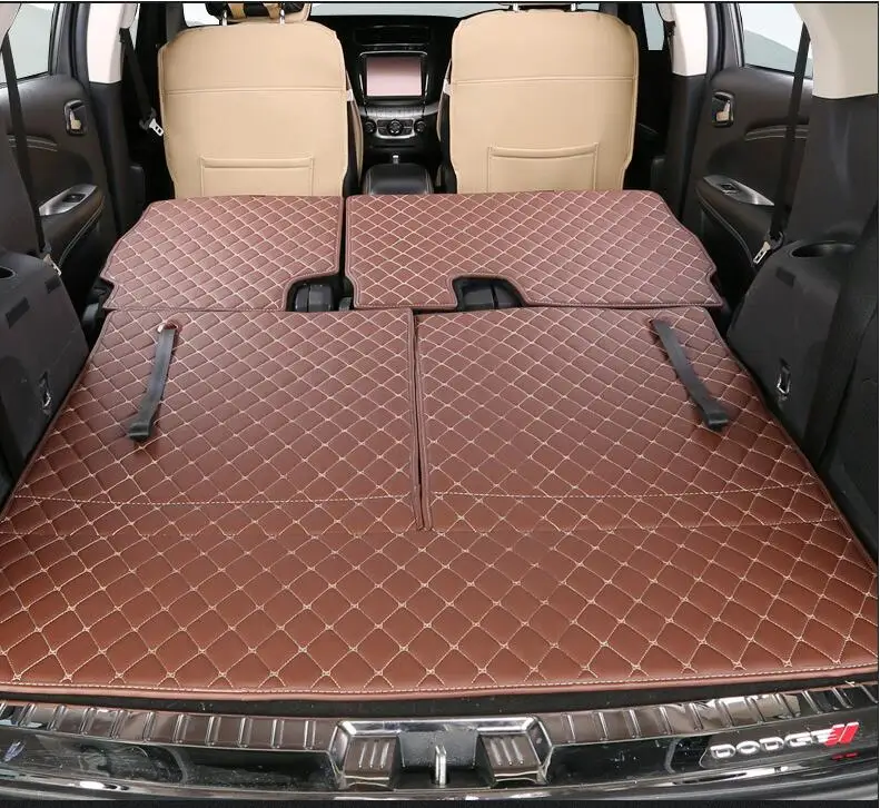 

For Dodge Journey 2015 3PCS Car Styling Cargo Liner Car Trunk Mat Carpet Interior Floor Mats PU Leather Pad Auto Accessories