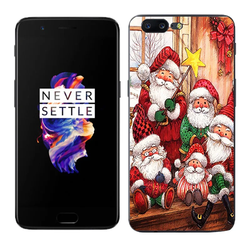 Чехол для One Plus 5 Five 1 + DIY окрашенные мягкие ТПУ Силиконовые X'mas Day чехол телефона